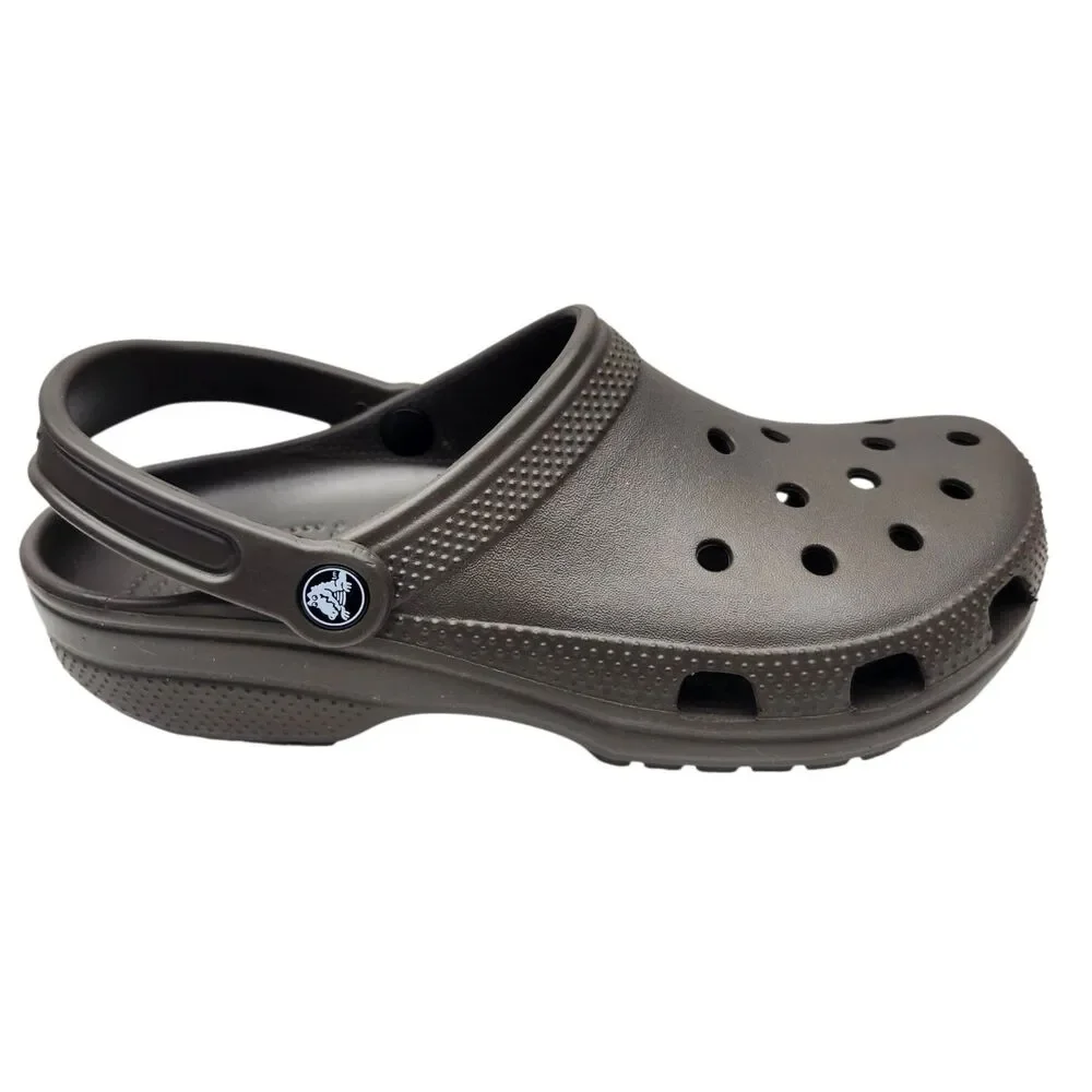 Crocs Unisex Classic Clogs Mens 8 Womens 10 Espresso Croslite Water Shoes Vents